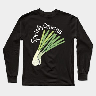 Hand Drawn Spring Onions Minimal Long Sleeve T-Shirt